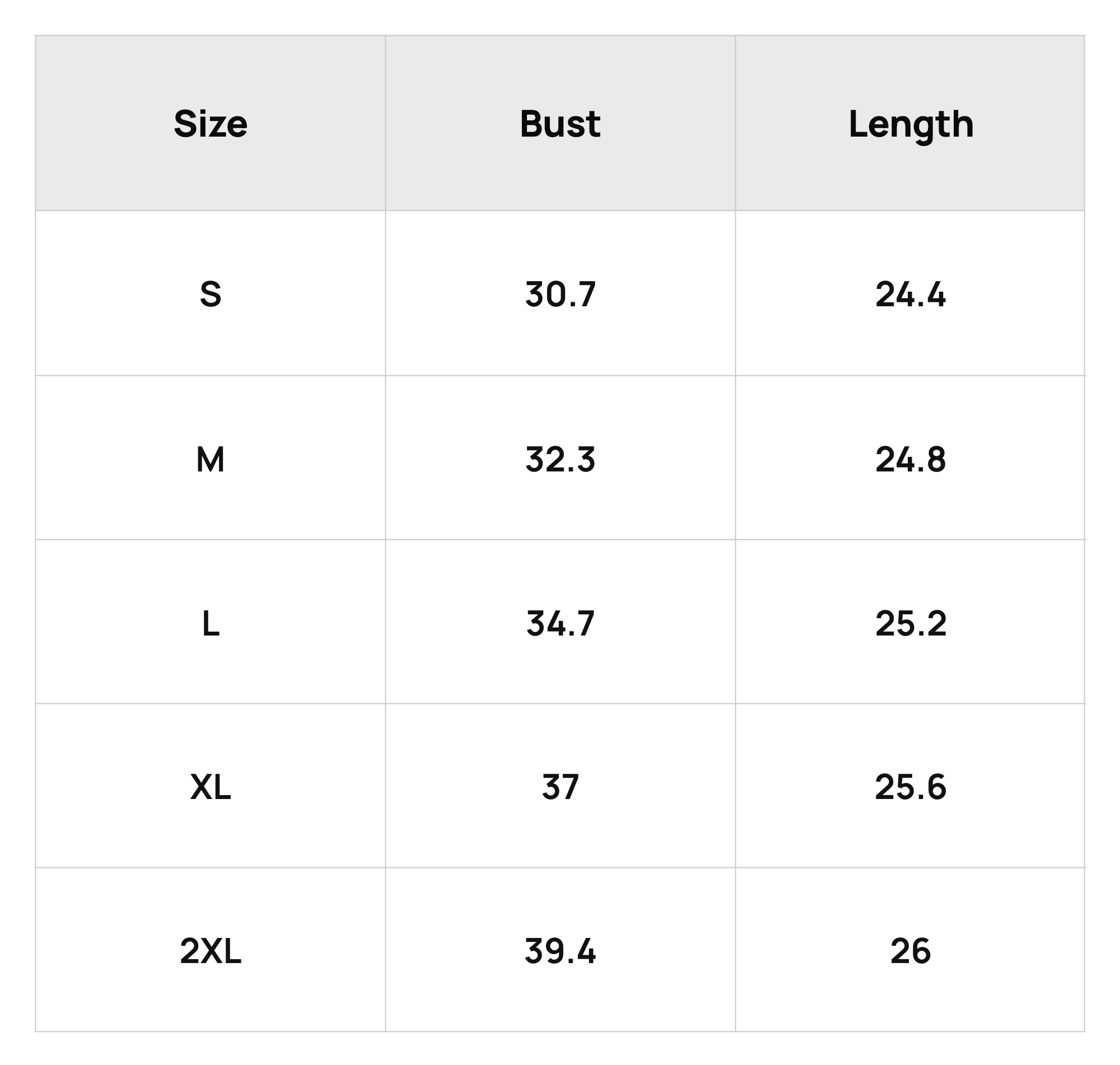 Size Chart