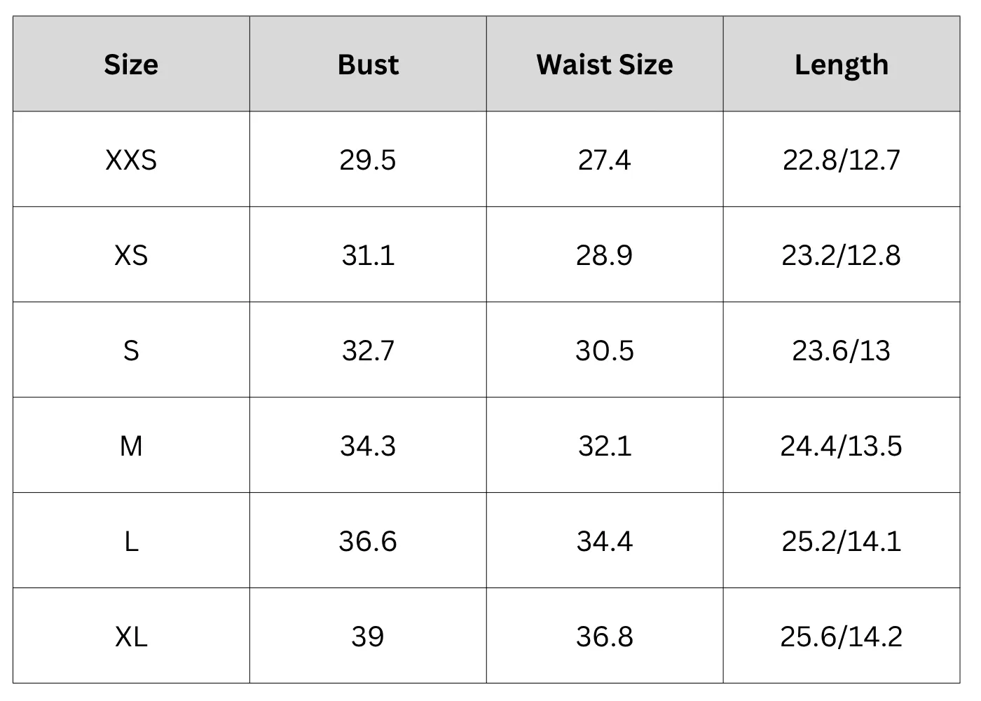 Size Chart