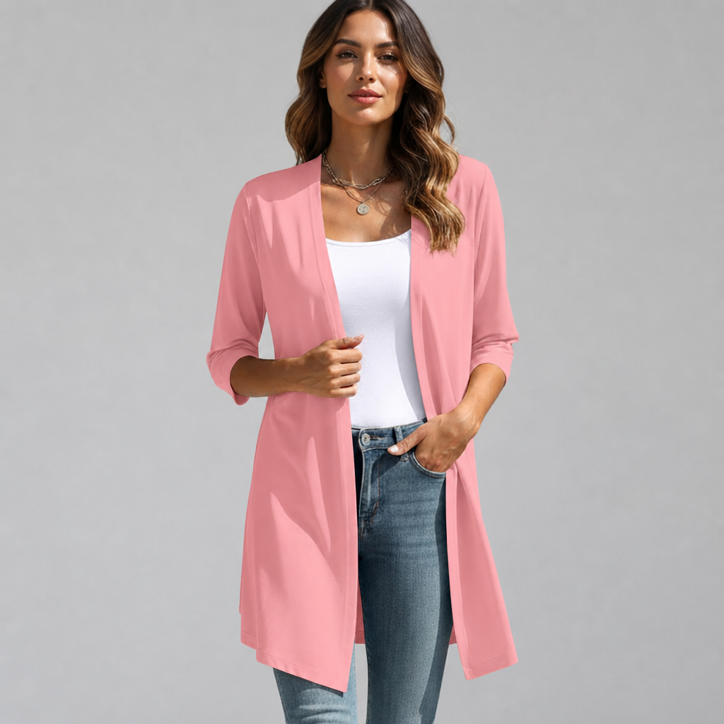 Summer Lightweight Longline Open Front Cardigan for Women