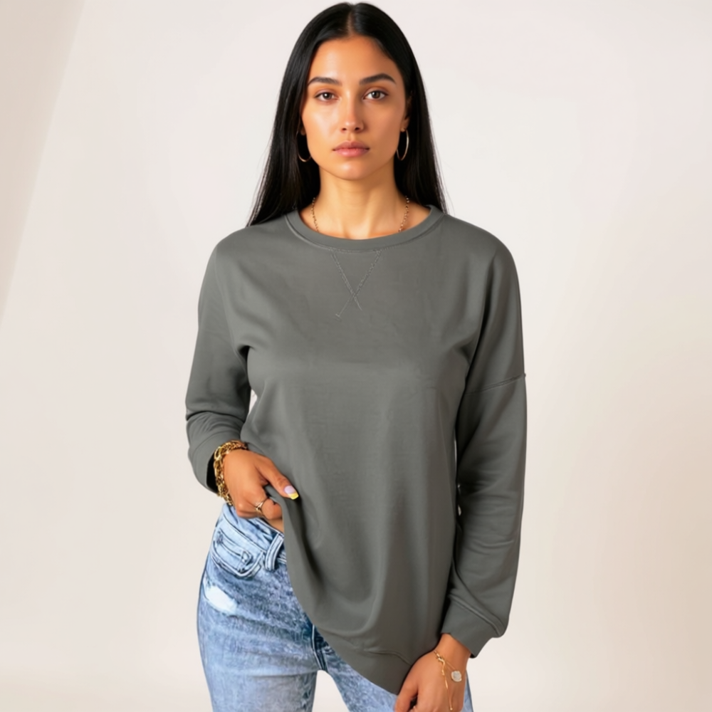 Women Casual Crew Neck Sweatshirt