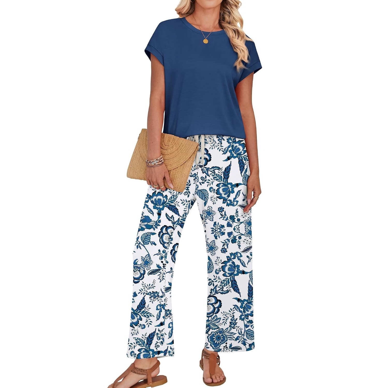 Two Piece Spring Summer Matching Outfit Set For Women