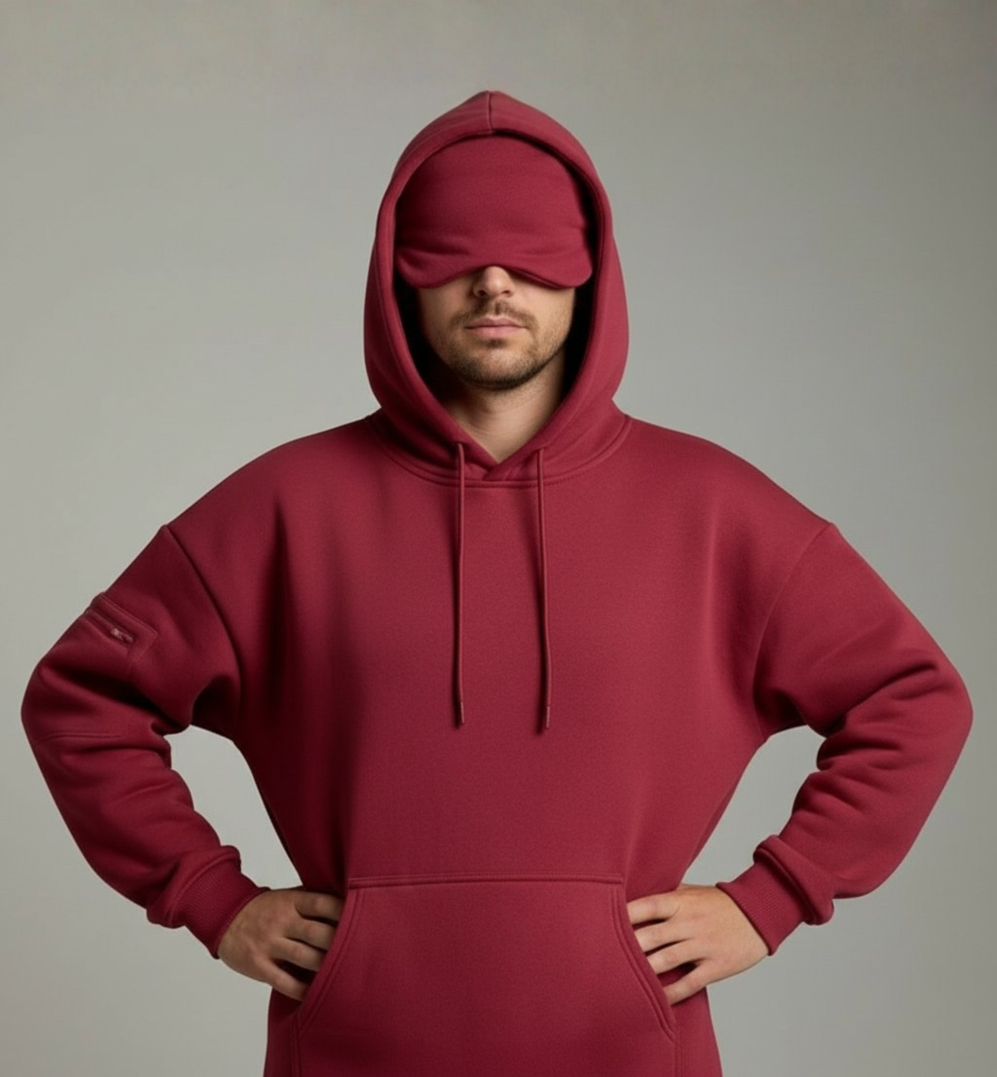 Travel Hoodie With Built In Sleeping Mask Design