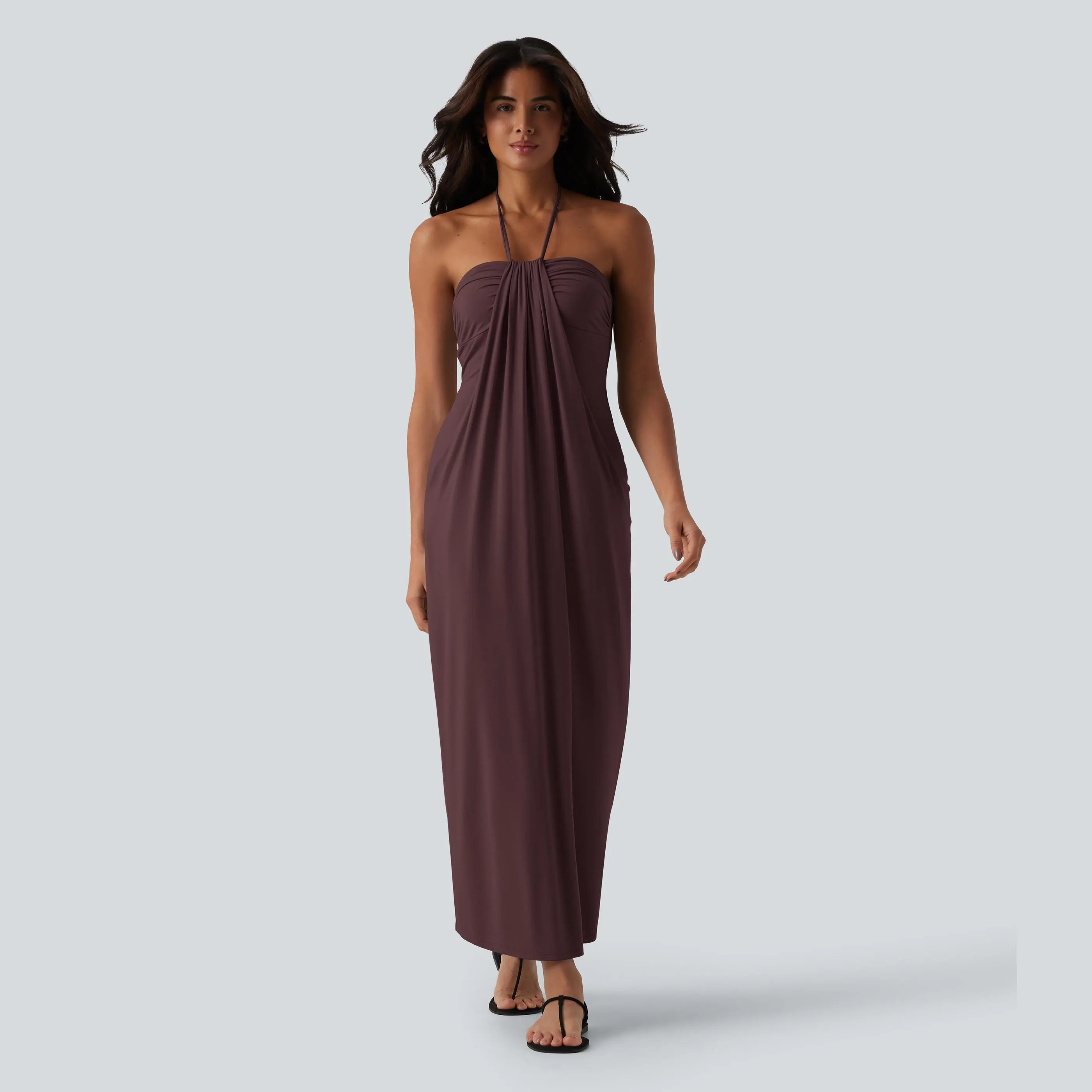 Casual Sleeveless Maxi Dress With Pockets For Women