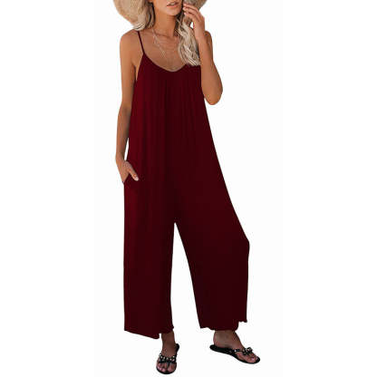Ultimate Flowy Wide leg Jumpsuit with Pockets-My Comfy Blouse