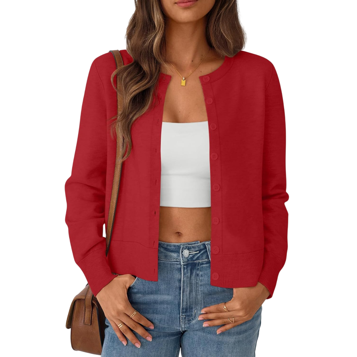 Soft Knit Button Down Cardigan Sweater For Women
