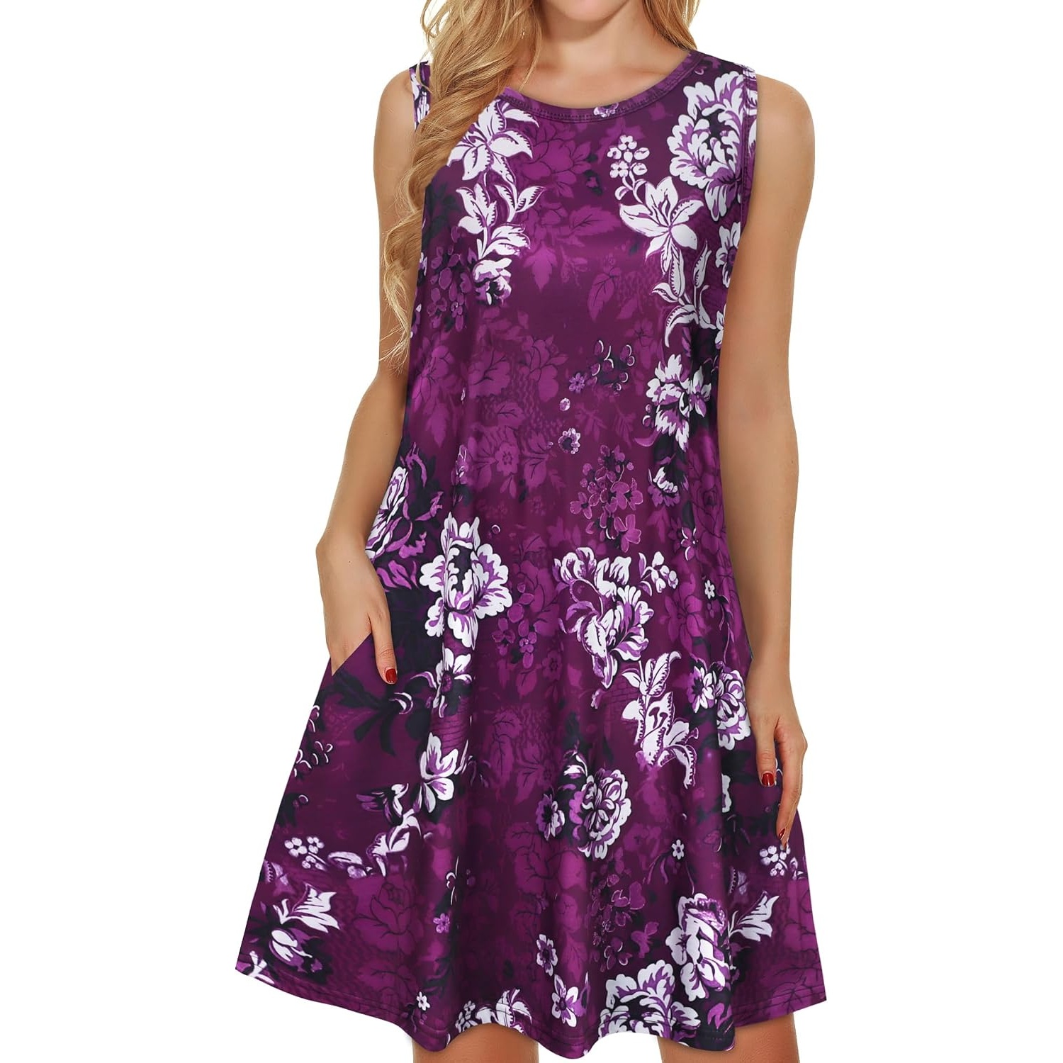 Casual Loose Fit Beach Dress With Pockets For Women