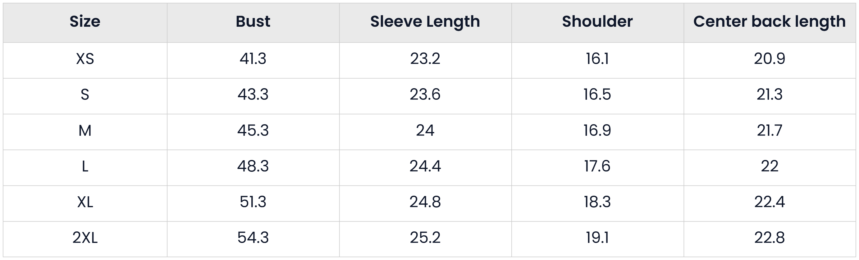Size Chart for Casual Plaid Button Down Shacket For Women