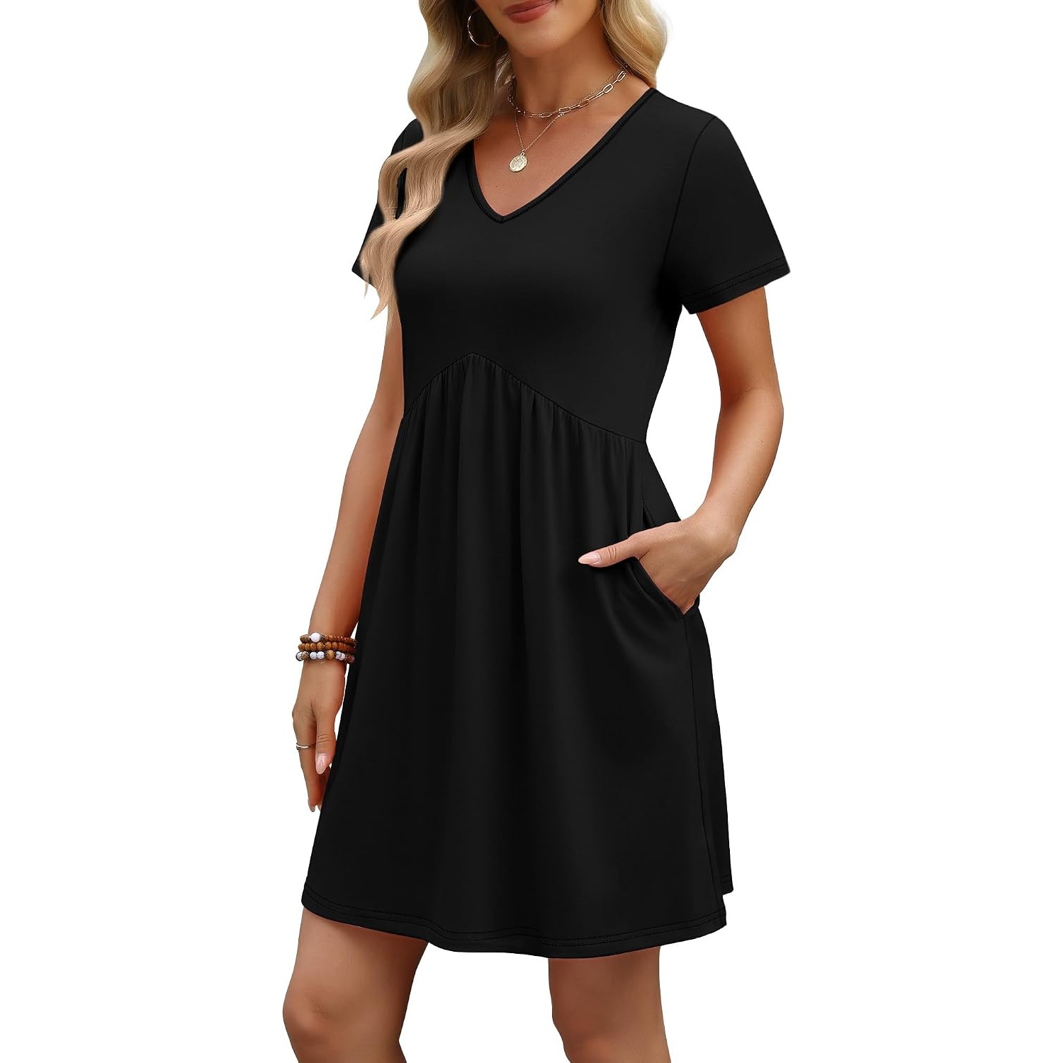 Casual Short Sleeve Beach Vacation Dress For Women
