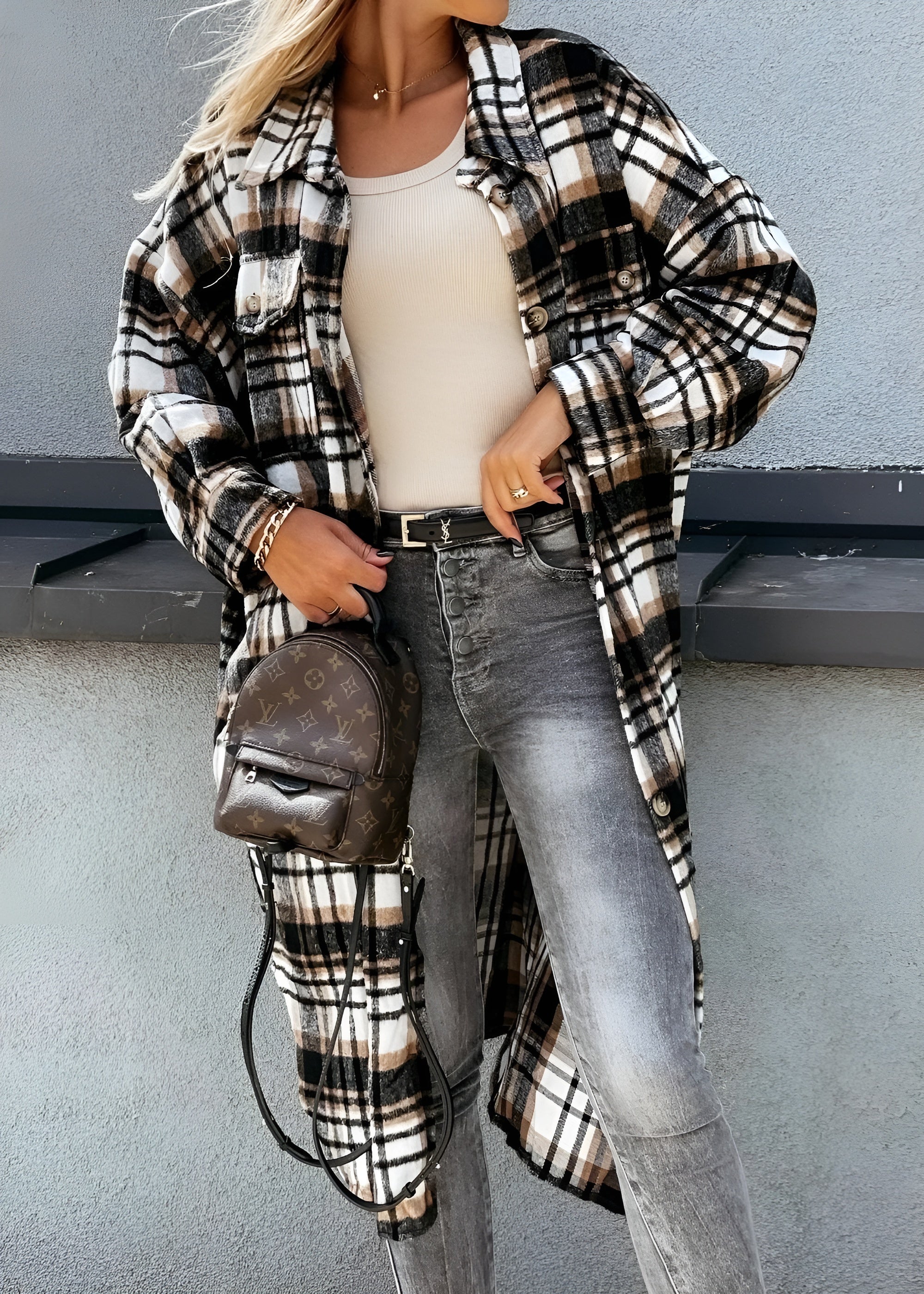 Long Sleeve Plaid Patterned Shirt-My Comfy Blouse