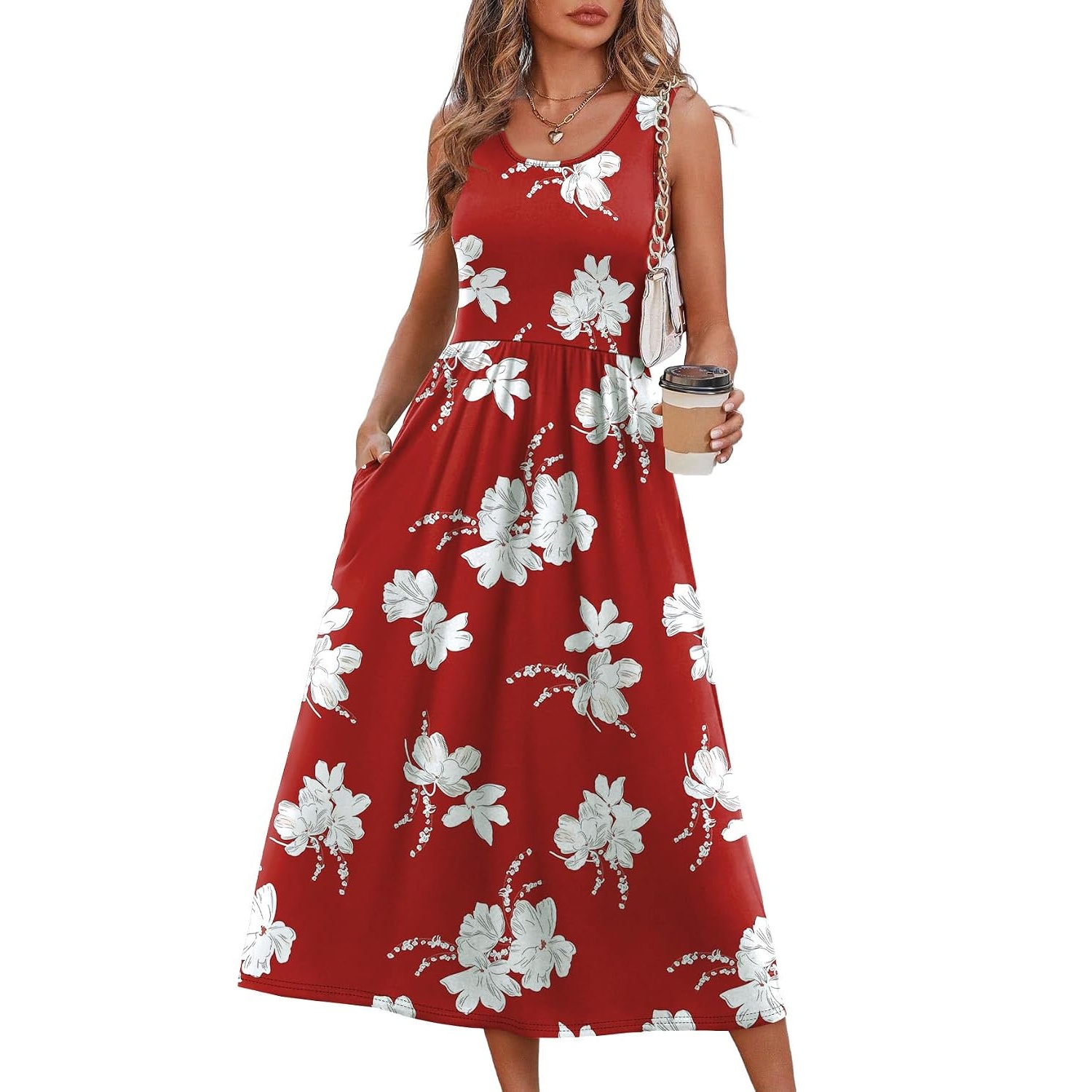 Casual Summer Midi Dress With Pockets For Women