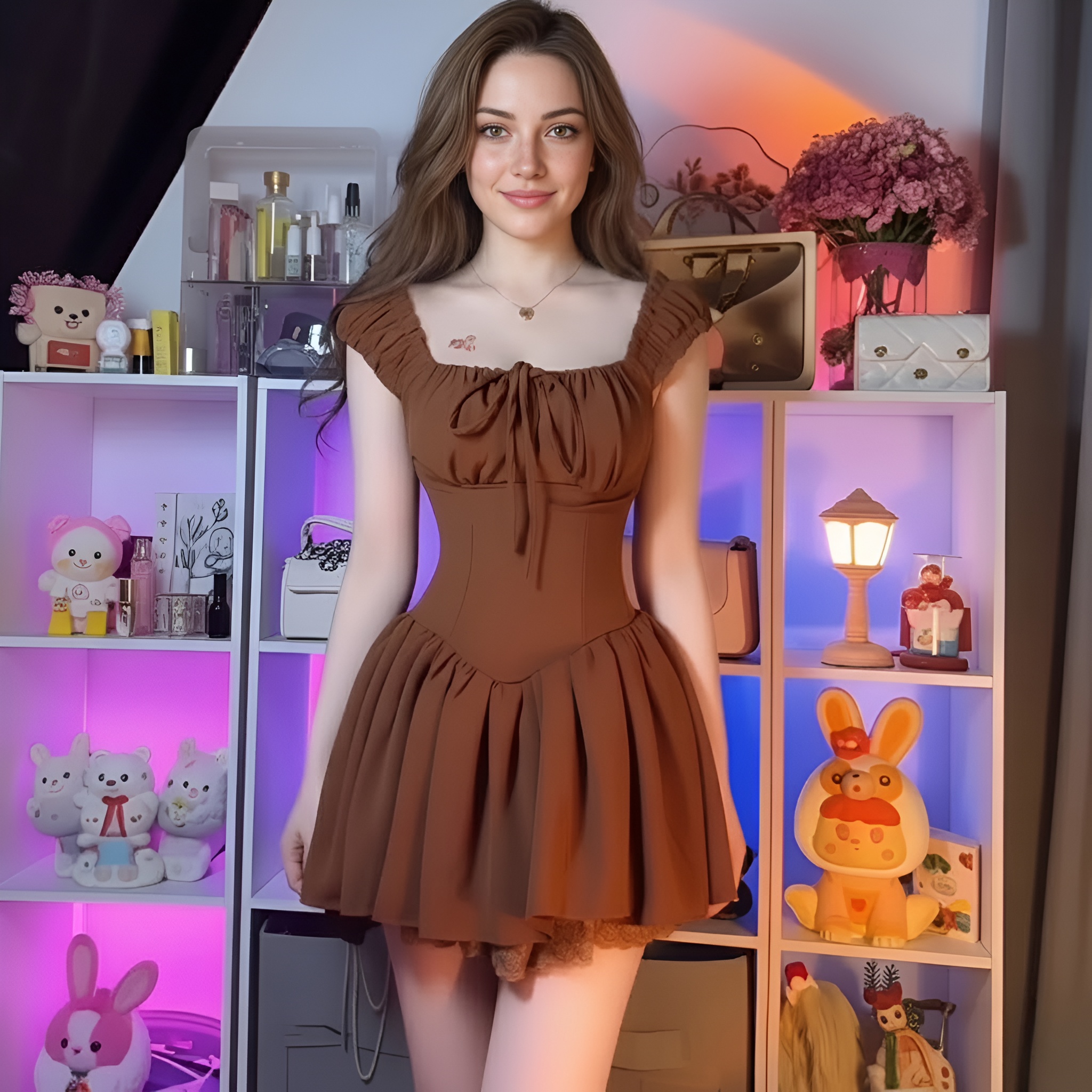 Mini Dress with Ruched Detail for Women