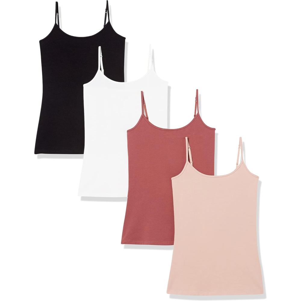 Slim Stretch Camisole 4 Pack With Adjustable Straps
