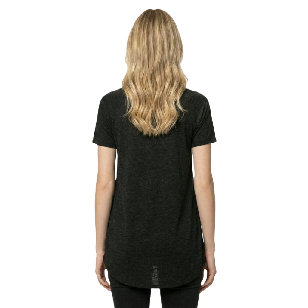 Long Tunic T Shirt With Short Sleeves And Casual Fit For Women