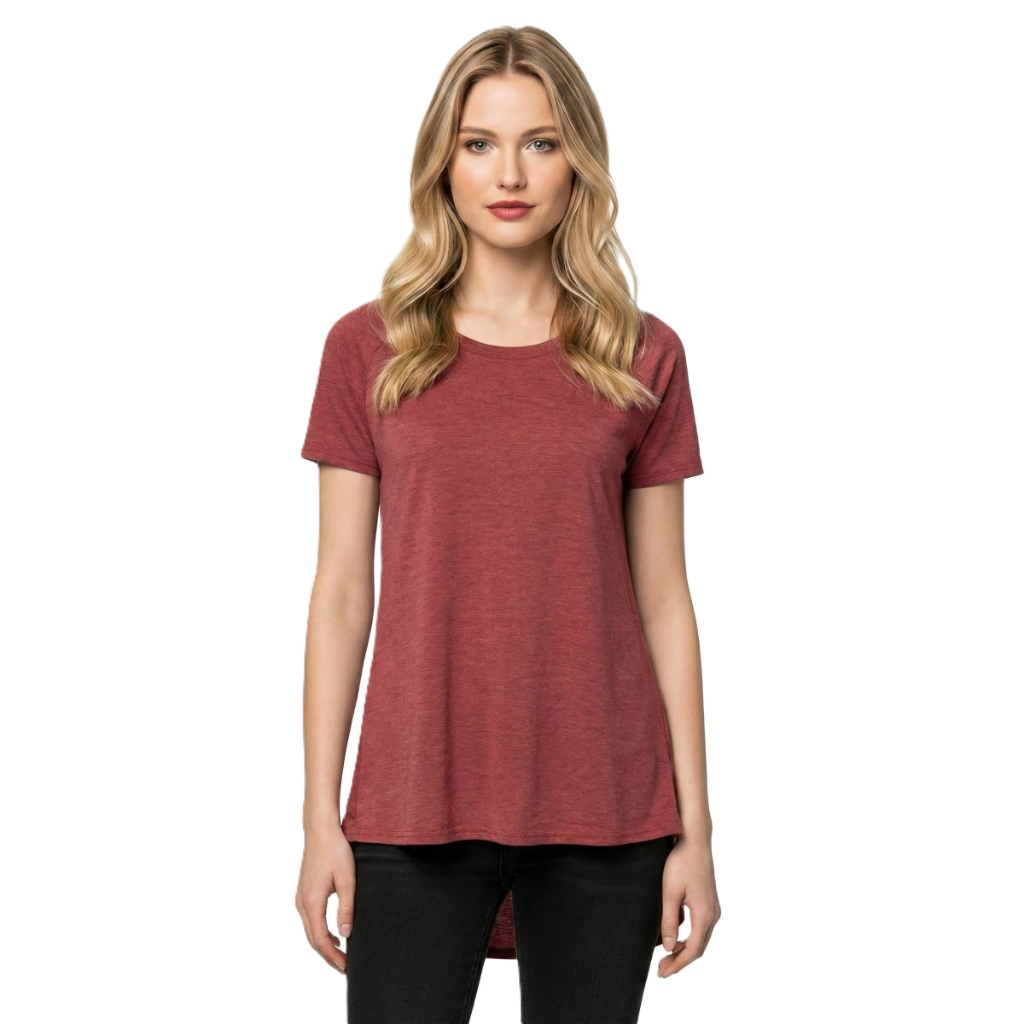 Long Tunic T Shirt With Short Sleeves And Casual Fit For Women