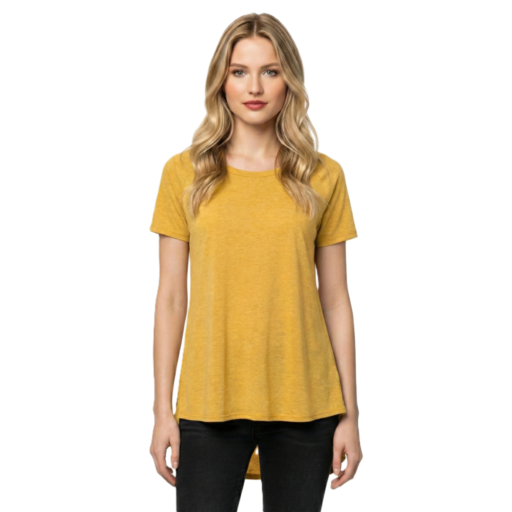 Long Tunic T Shirt With Short Sleeves And Casual Fit For Women