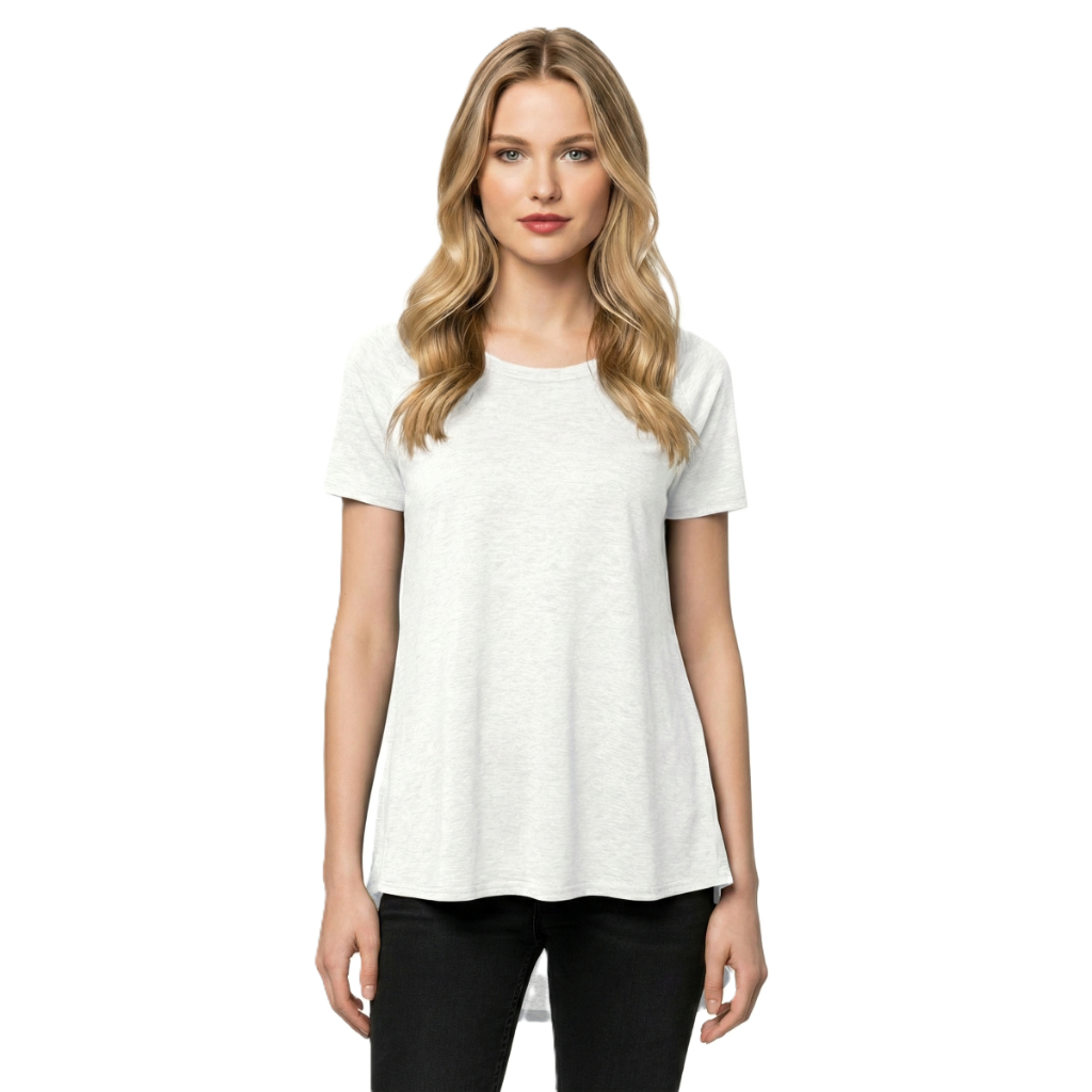 Long Tunic T Shirt With Short Sleeves And Casual Fit For Women