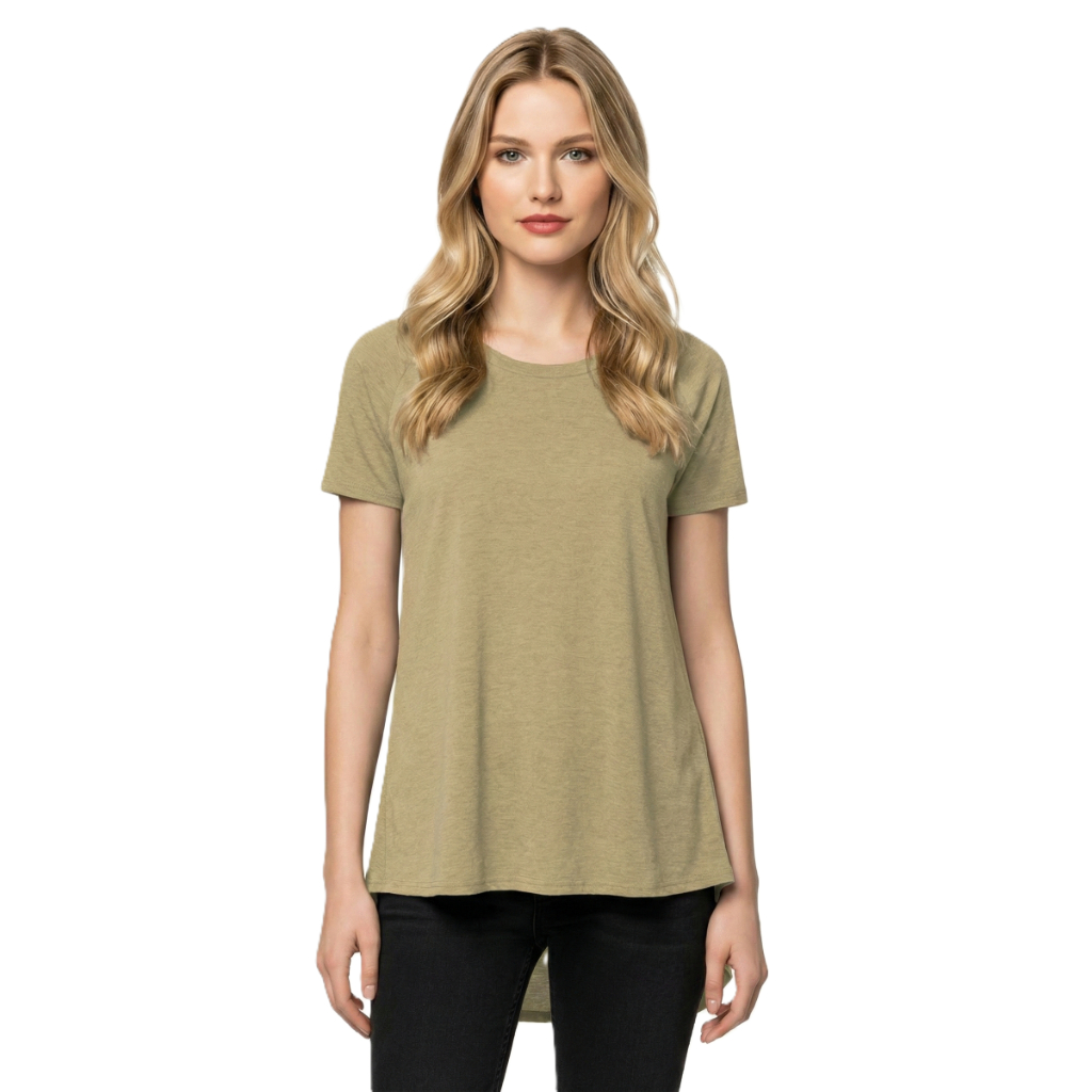 Long Tunic T Shirt With Short Sleeves And Casual Fit For Women