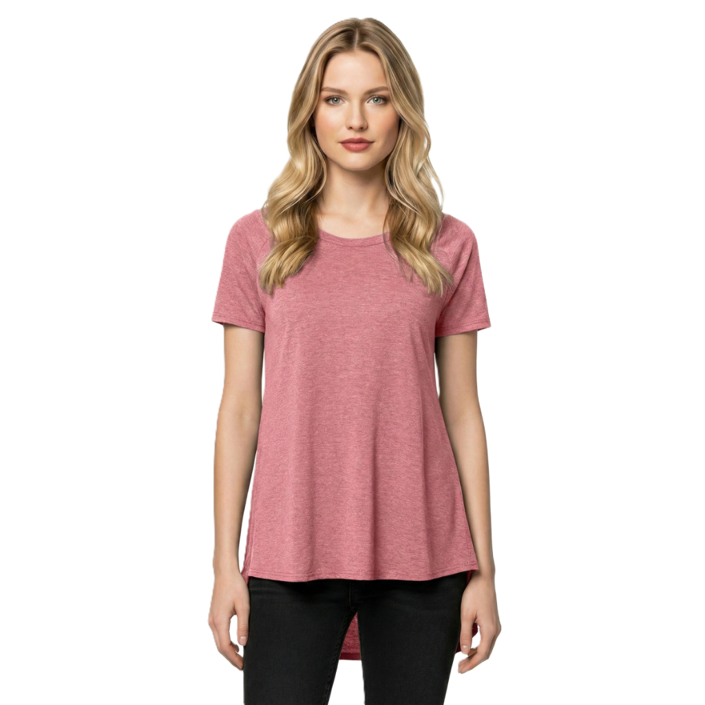 Long Tunic T Shirt With Short Sleeves And Casual Fit For Women