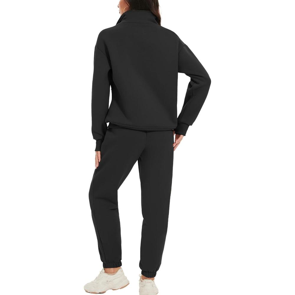 Zipper Top And Jogger Set-My Comfy Blouse