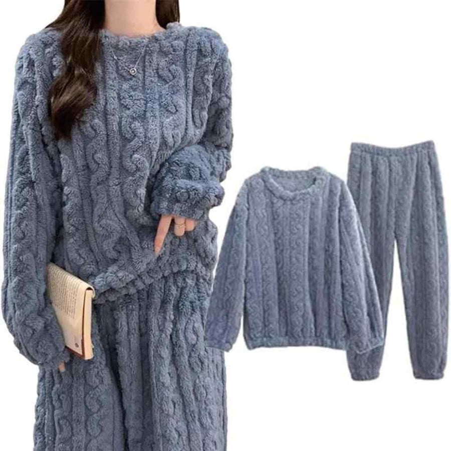 Cozy Knit Two Piece Loungewear Set-My Comfy Blouse