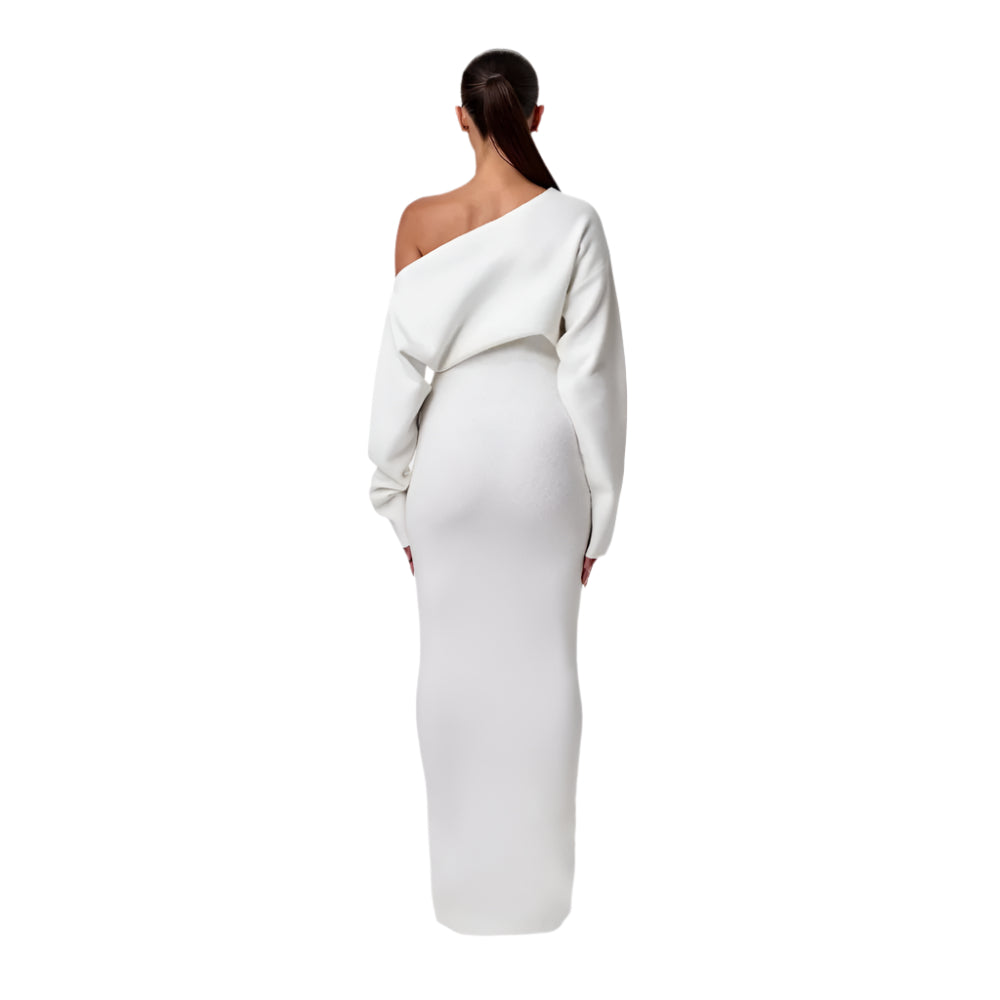 Long Sleeve Knit Maxi Dress With Modern Silhouette-My Comfy Blouse