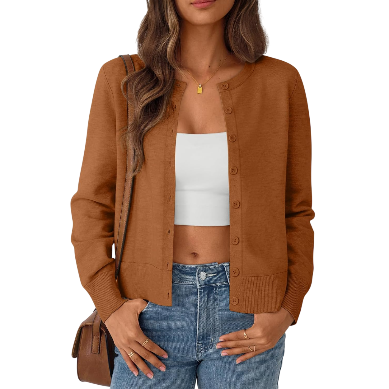 Soft Knit Button Down Cardigan Sweater For Women
