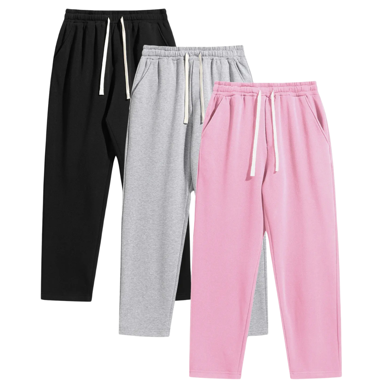3 Pieces Casual Sweatpants With Pockets For Men