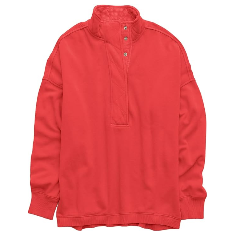 Sweatshirt For Women Oversized Casual Long Sleeve Button Henley Neck Pullover Tops Fashion Outfits Clothes