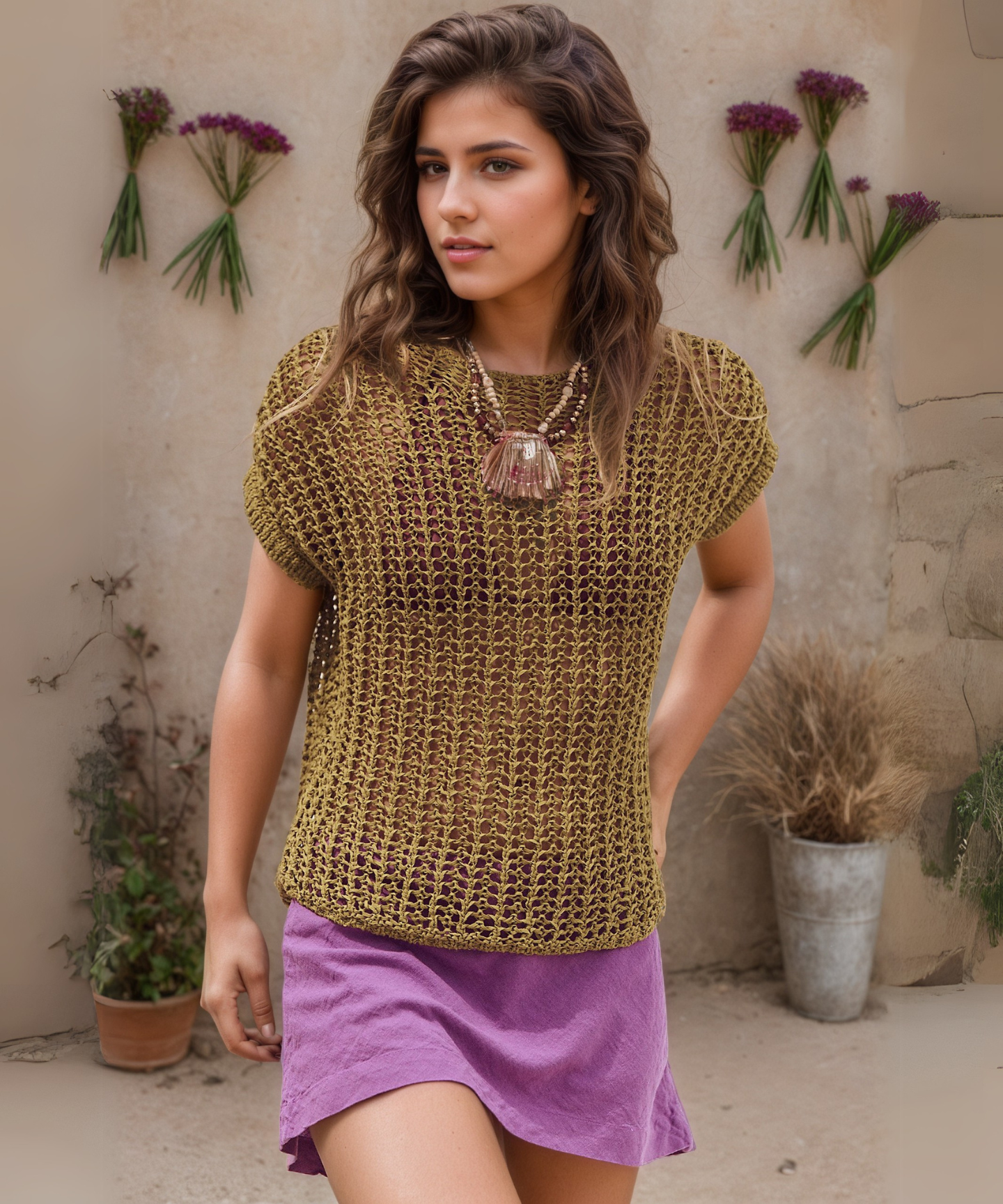 My Little Micro Mini Cotton Linen Blend Skort-My Comfy Blouse