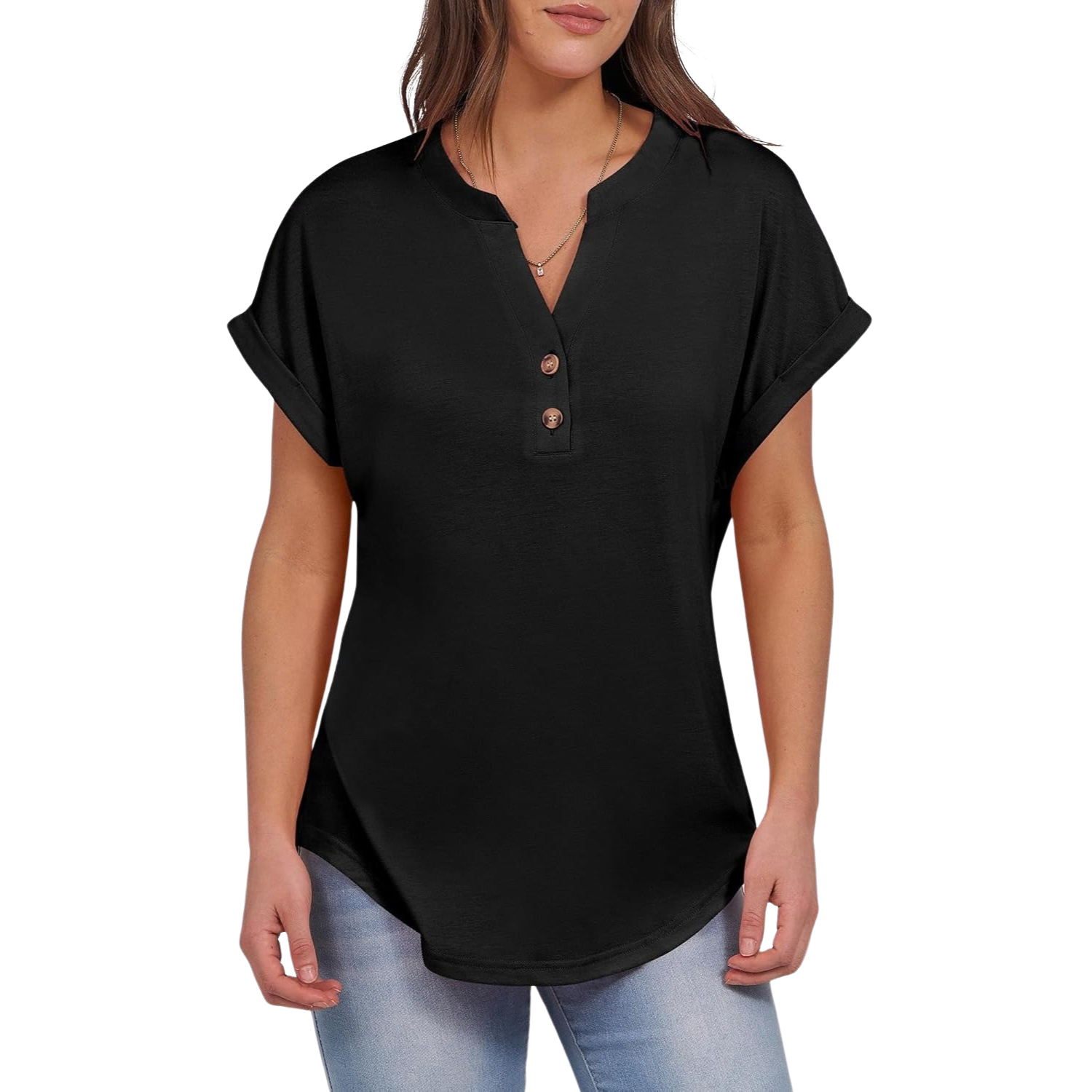 Women Short Sleeve Henley Tops Dressy Casual Blouses Summer Tee Shirts 2026 Vacation Fashion Clothes