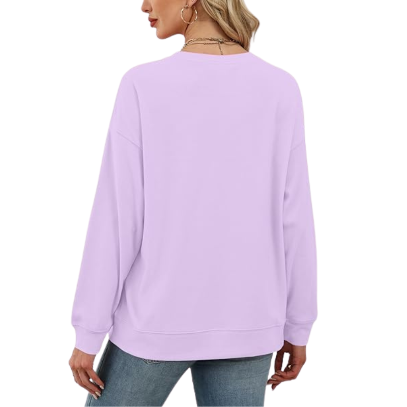 Womens Crew Neck Sweatshirt Loose Pullover Long Sleeve Shirts