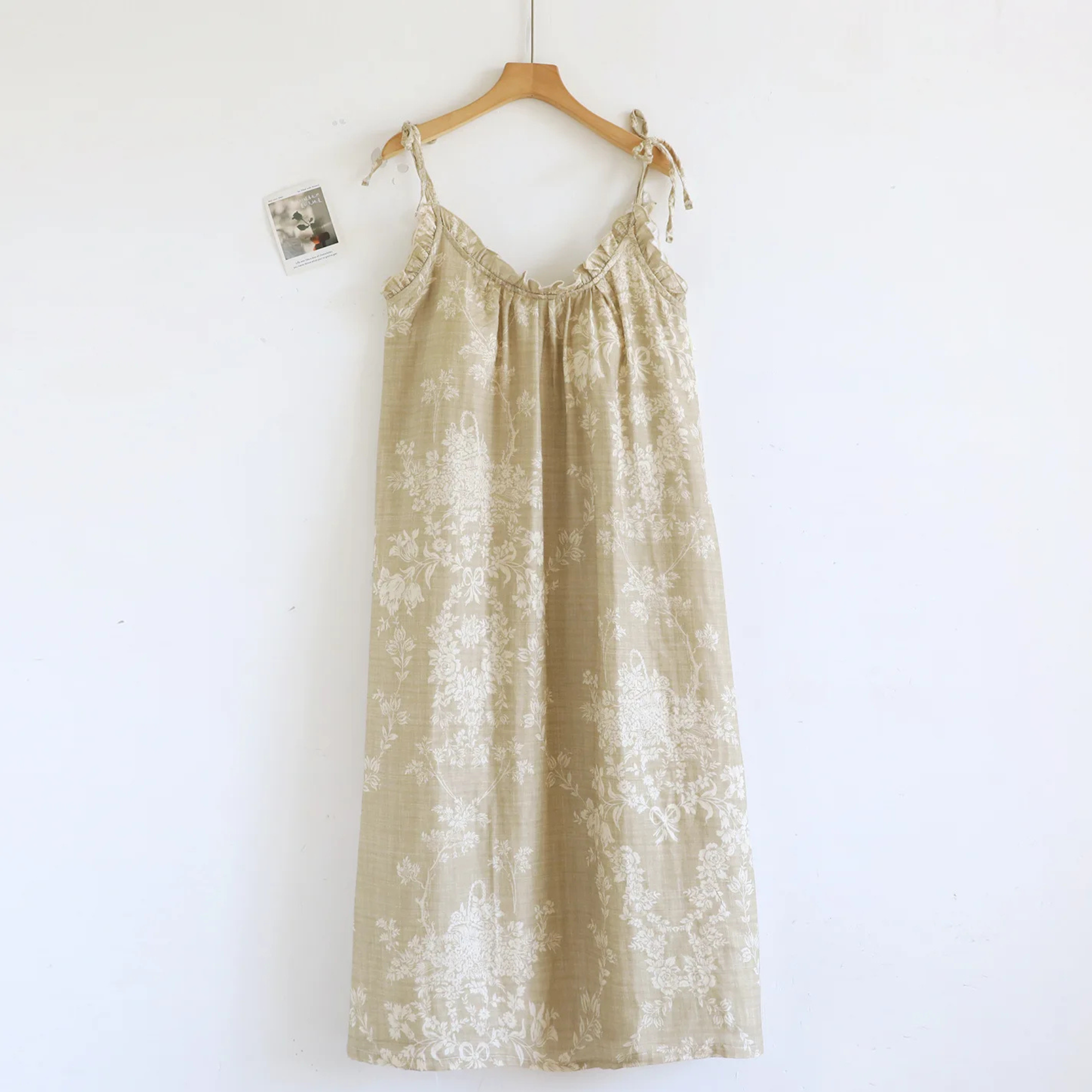 Patterned Mid Length Sleepwear Dress For Women