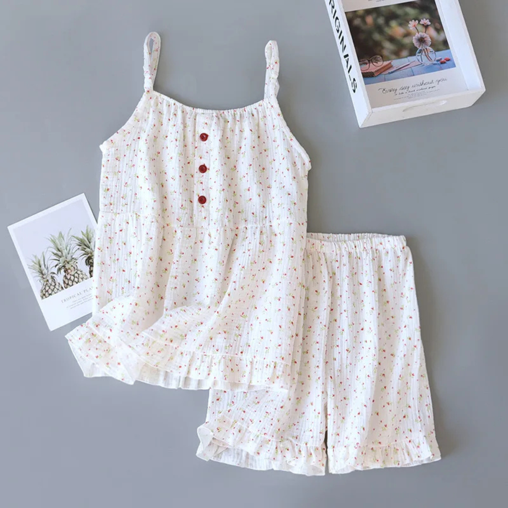 Vintage Landscape Print Sleeveless Lounge Set