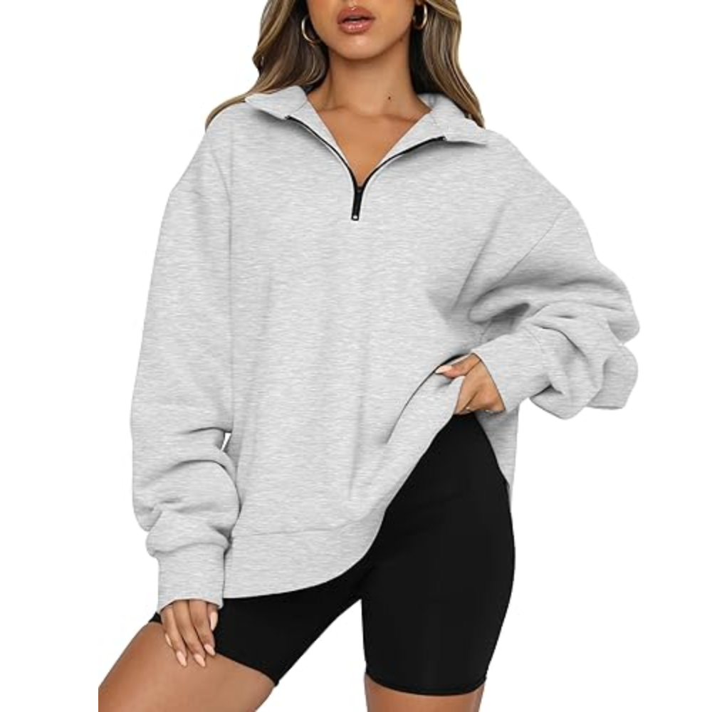 Women's Oversized Half Zip Fleece Sweatshirts