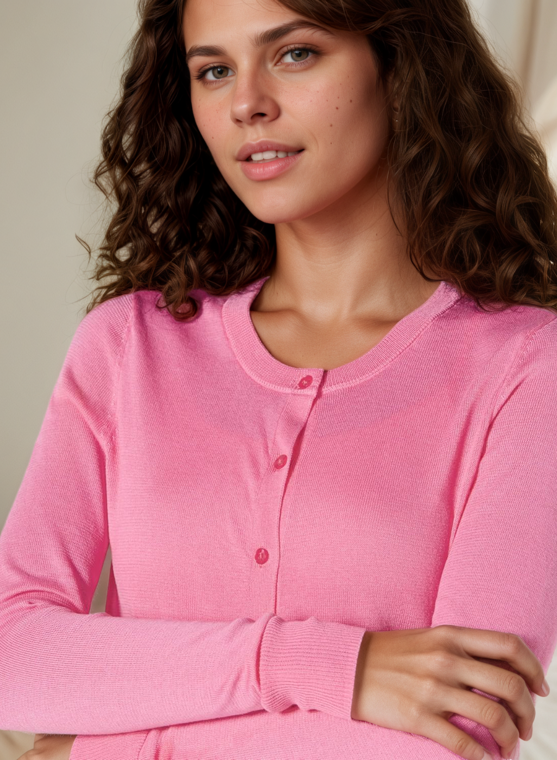 Lightweight Classic Cardigan Sweater With Ribbed Hem-My Comfy Blouse