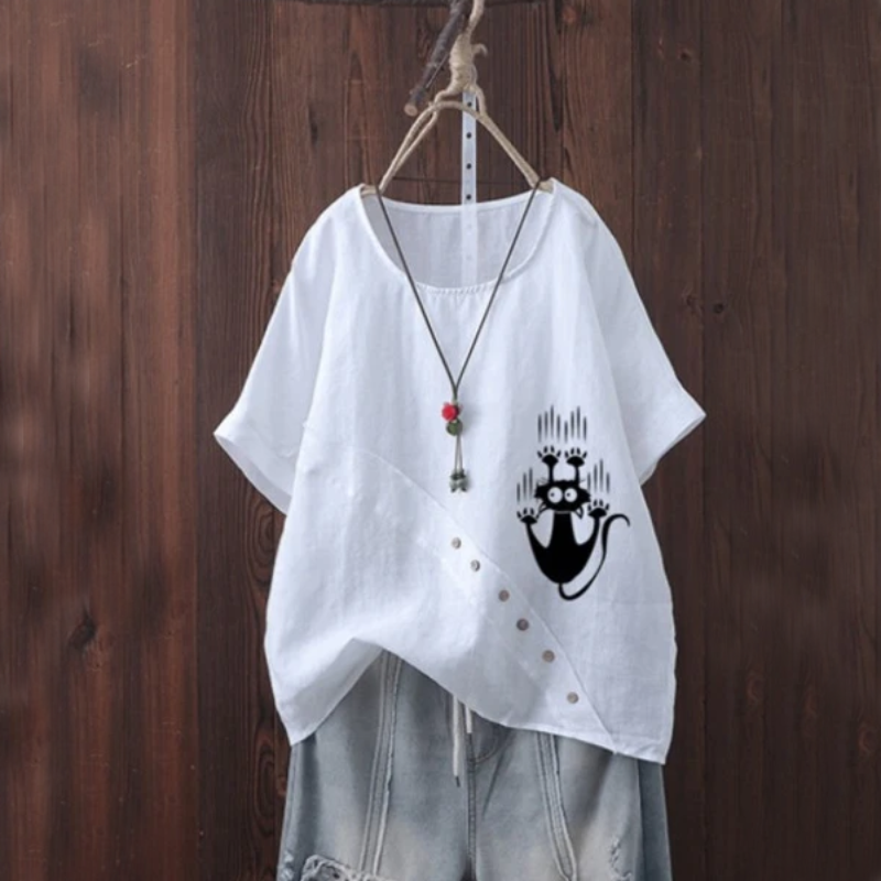 Catch the Cat Summer Blouse