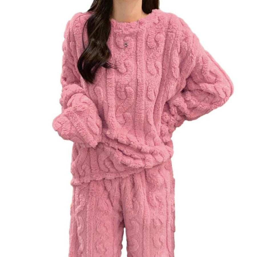 Cozy Knit Two Piece Loungewear Set-My Comfy Blouse