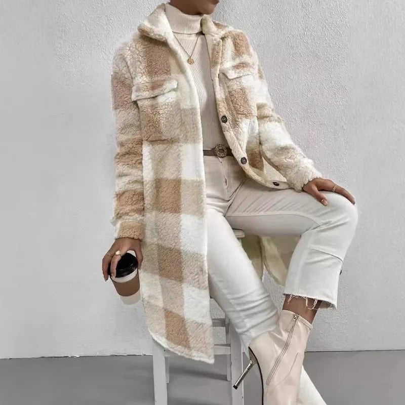 Oversized Button Up Plaid Coat-My Comfy Blouse