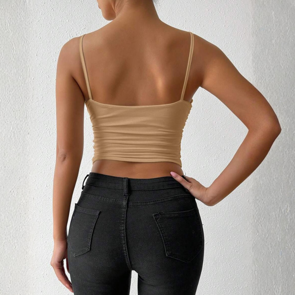 Criss Cross Backless Tank Top For Daily Wear