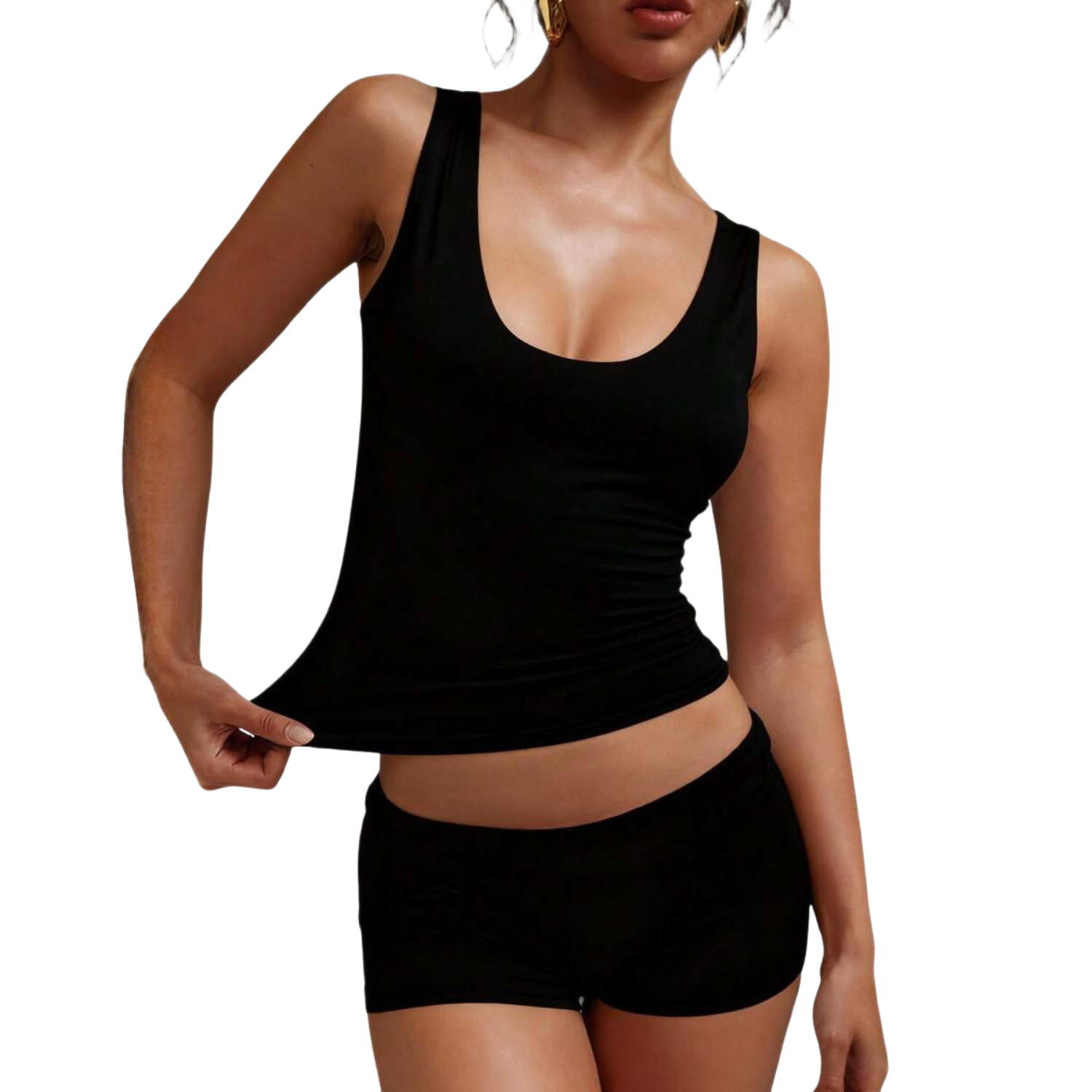 Casual Double Layer High Elasticity Sleeveless Tank Top For Women