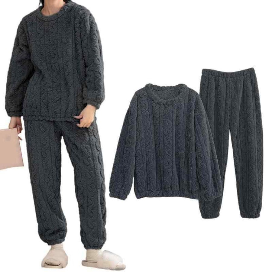 Cozy Knit Two Piece Loungewear Set-My Comfy Blouse