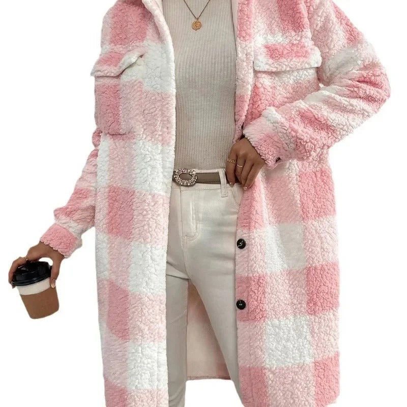 Oversized Button Up Plaid Coat-My Comfy Blouse