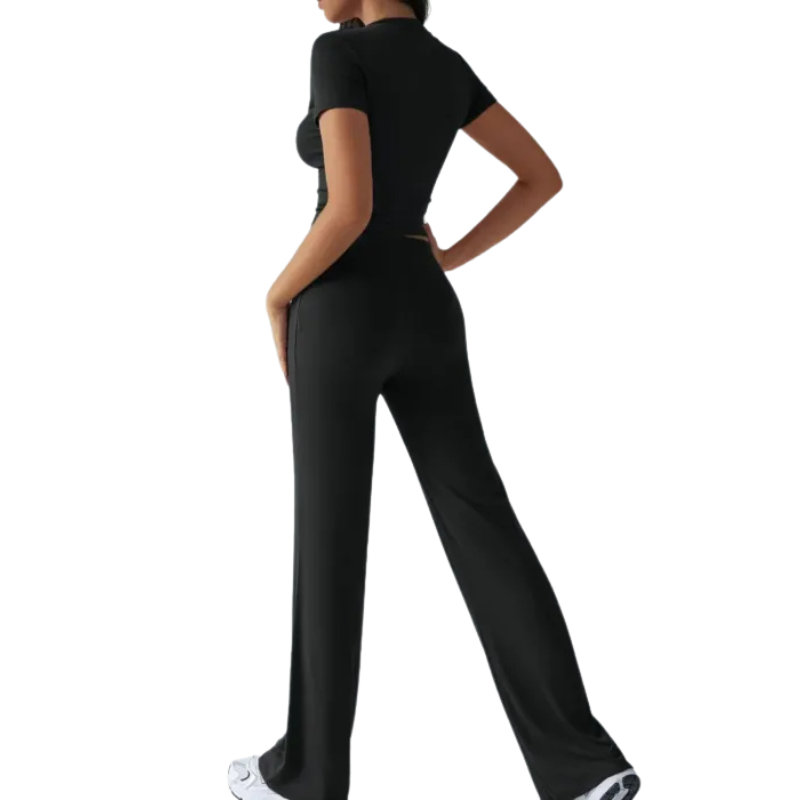 Two Piece Long Sleeve Top And Drawstring Pants Set-My Comfy Blouse