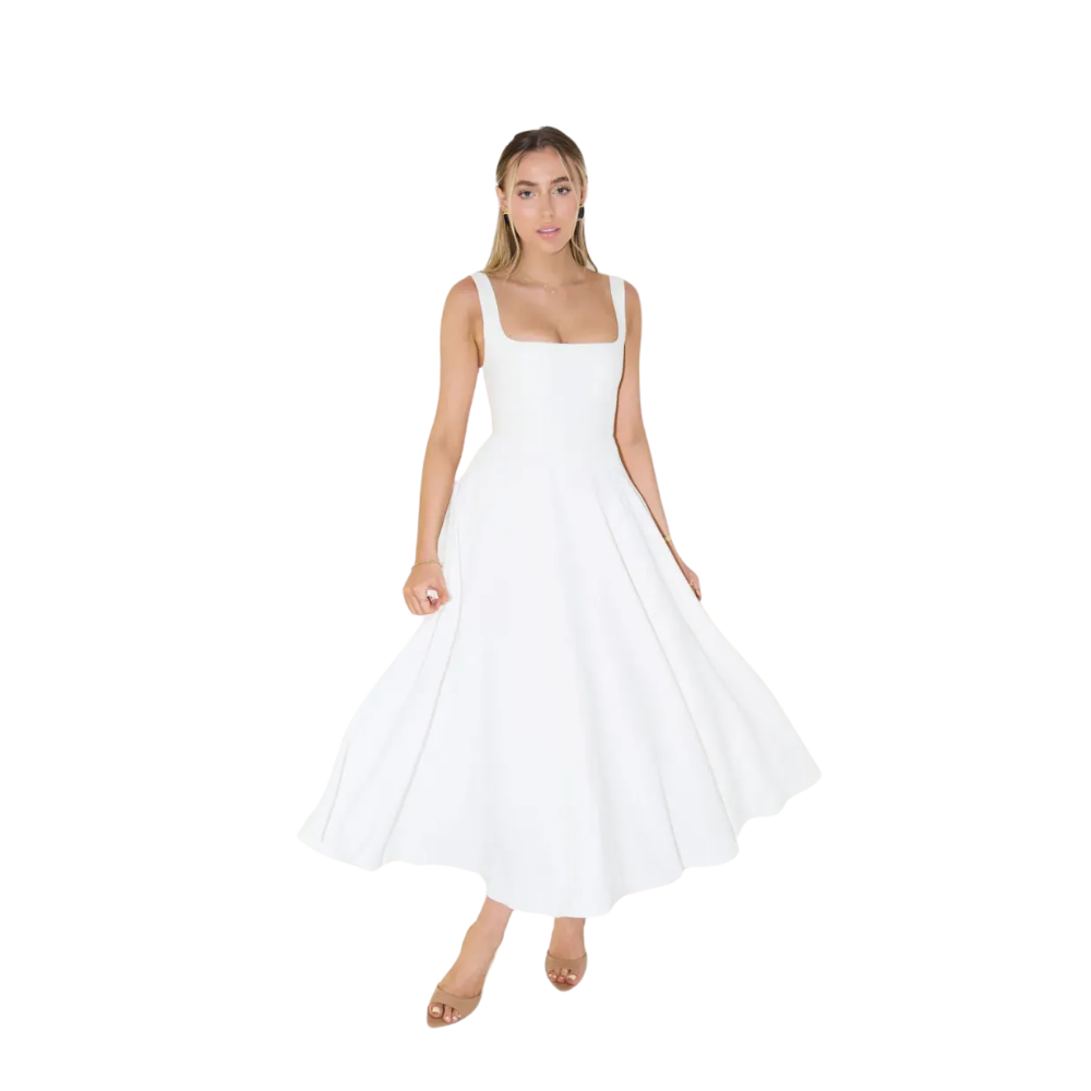 Square Edge Midi Dress-My Comfy Blouse