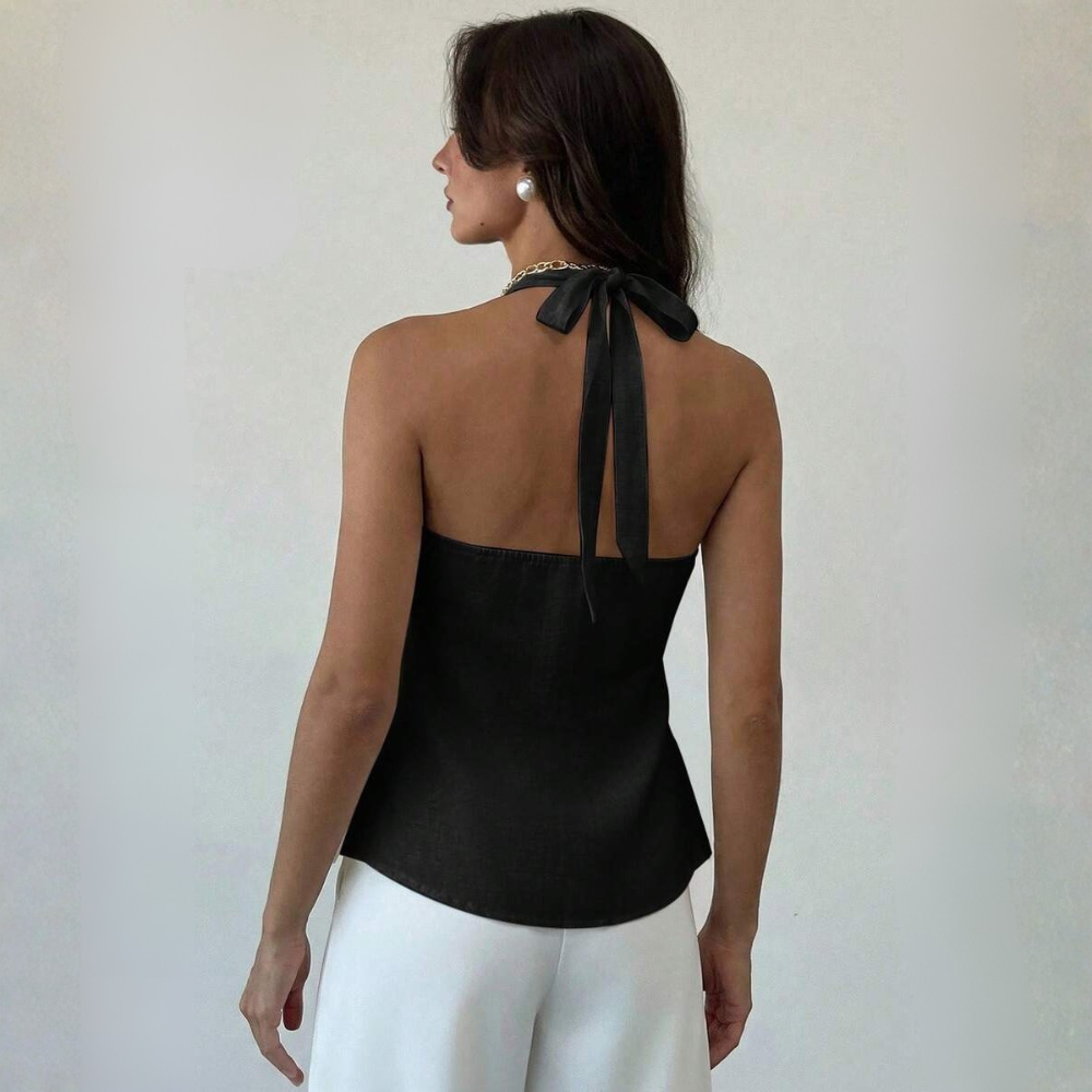 Metal Decor A Line Summer Top For Women