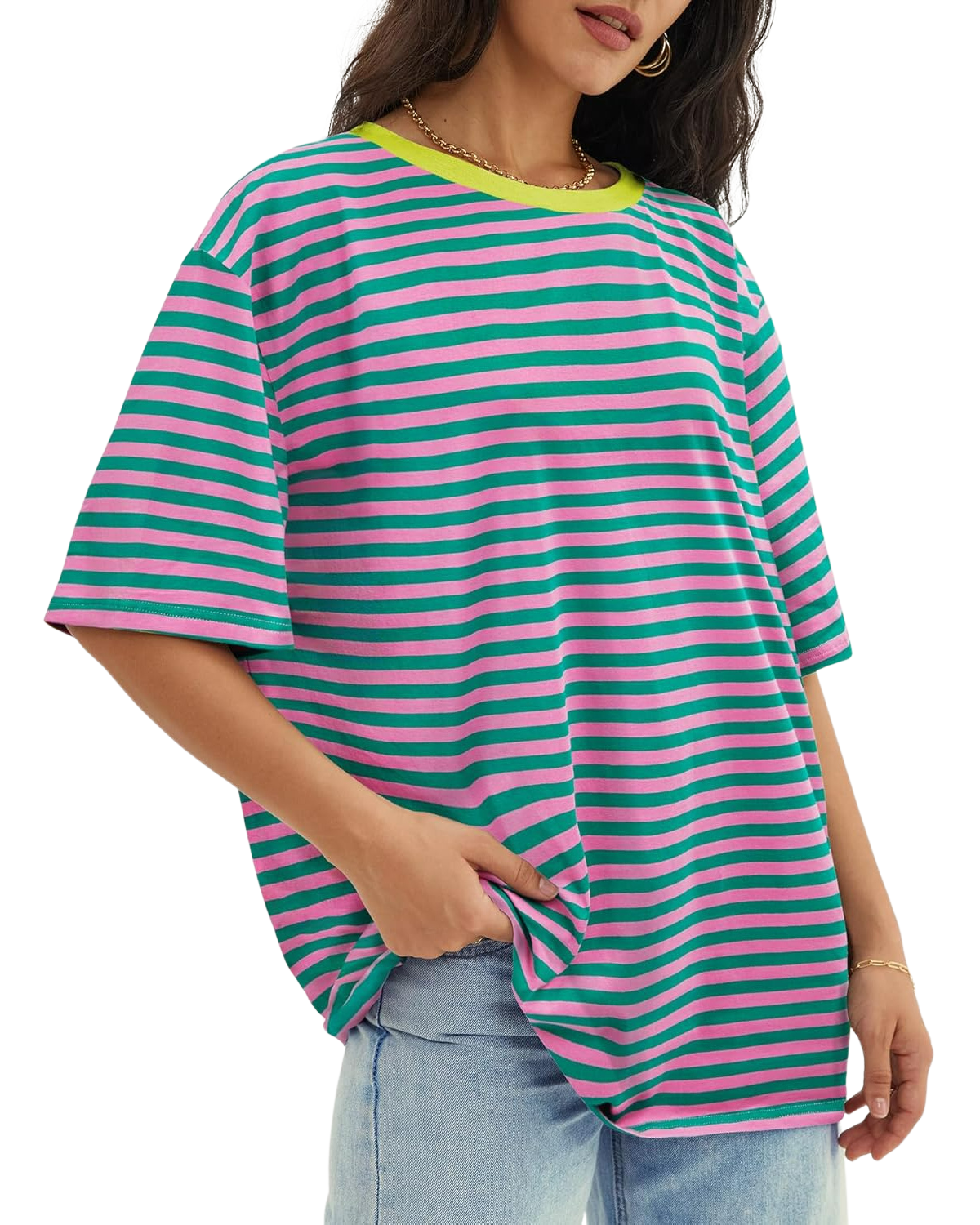 Casual Loose Fit Tops With Short Sleeves And Pullover Design