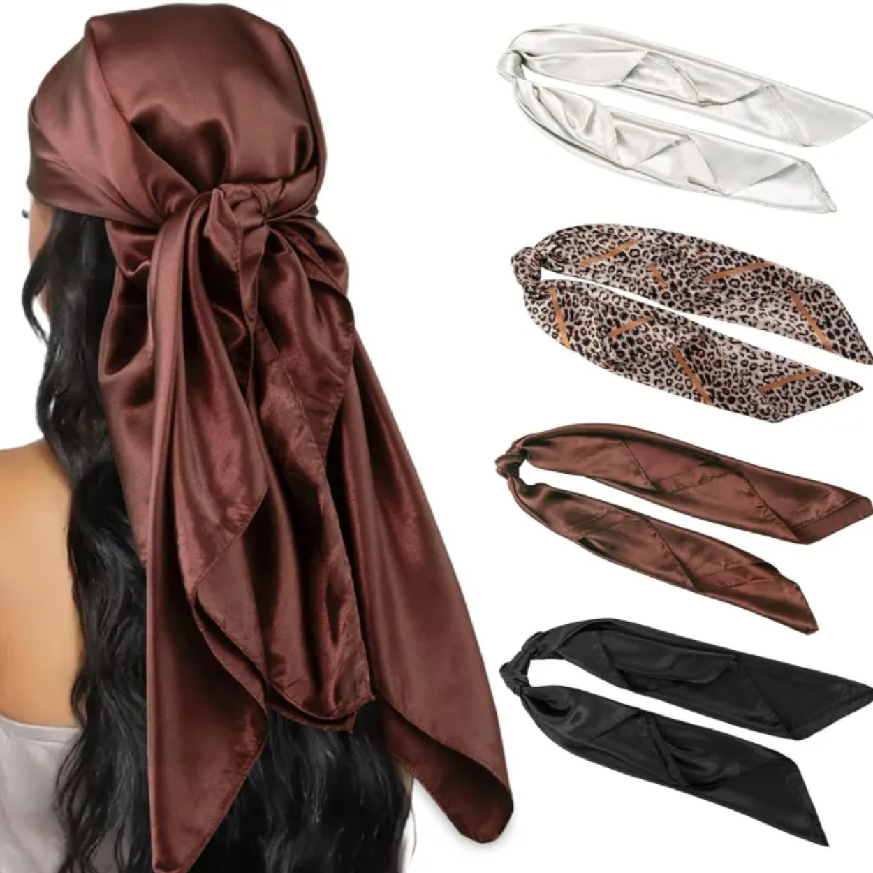 4 Pieces Square Bandana Hair Wraps For Women