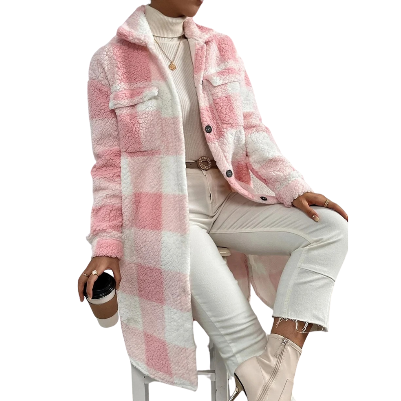 Oversized Button Up Plaid Coat-My Comfy Blouse