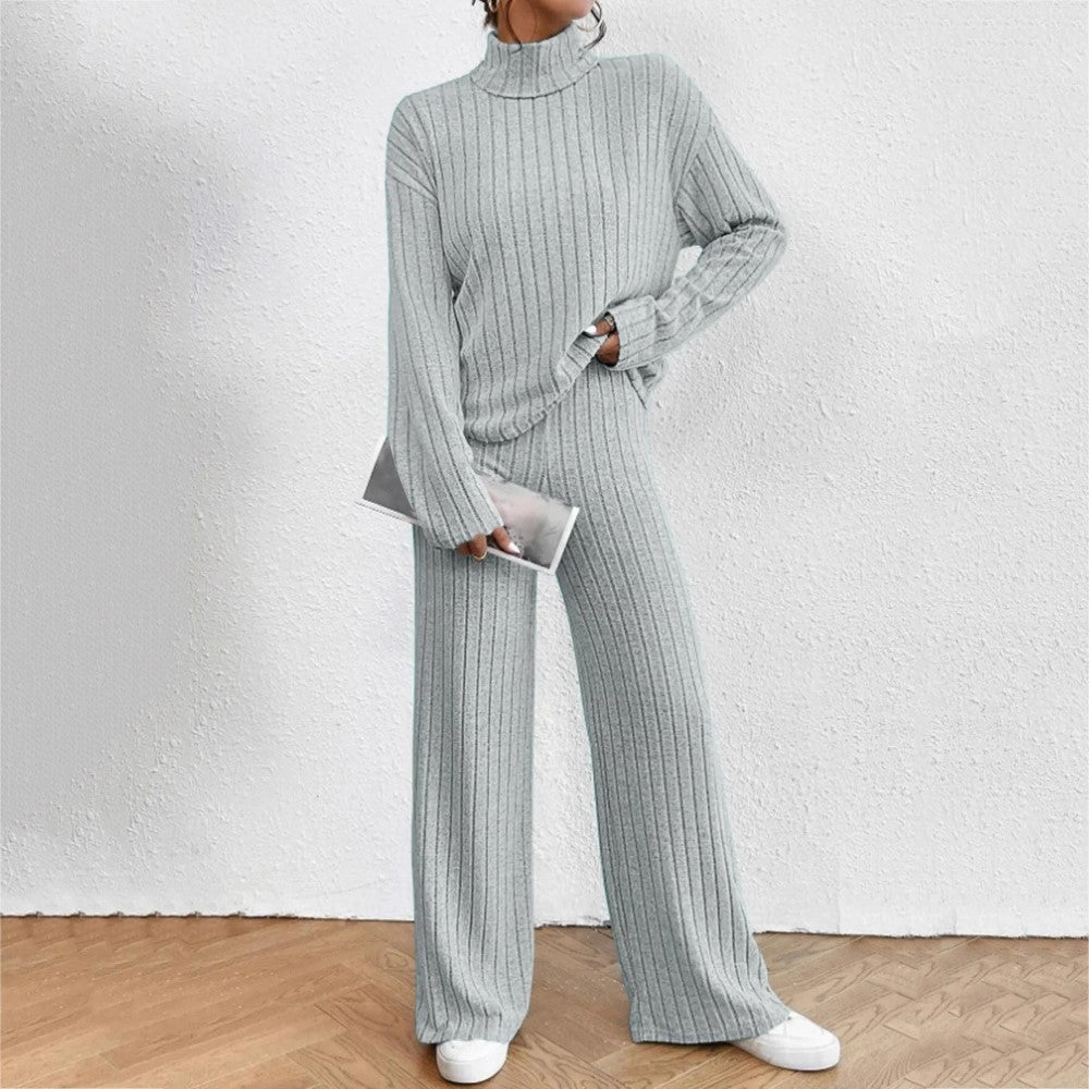 Ribbed Knit Two Piece Lounge Set-My Comfy Blouse