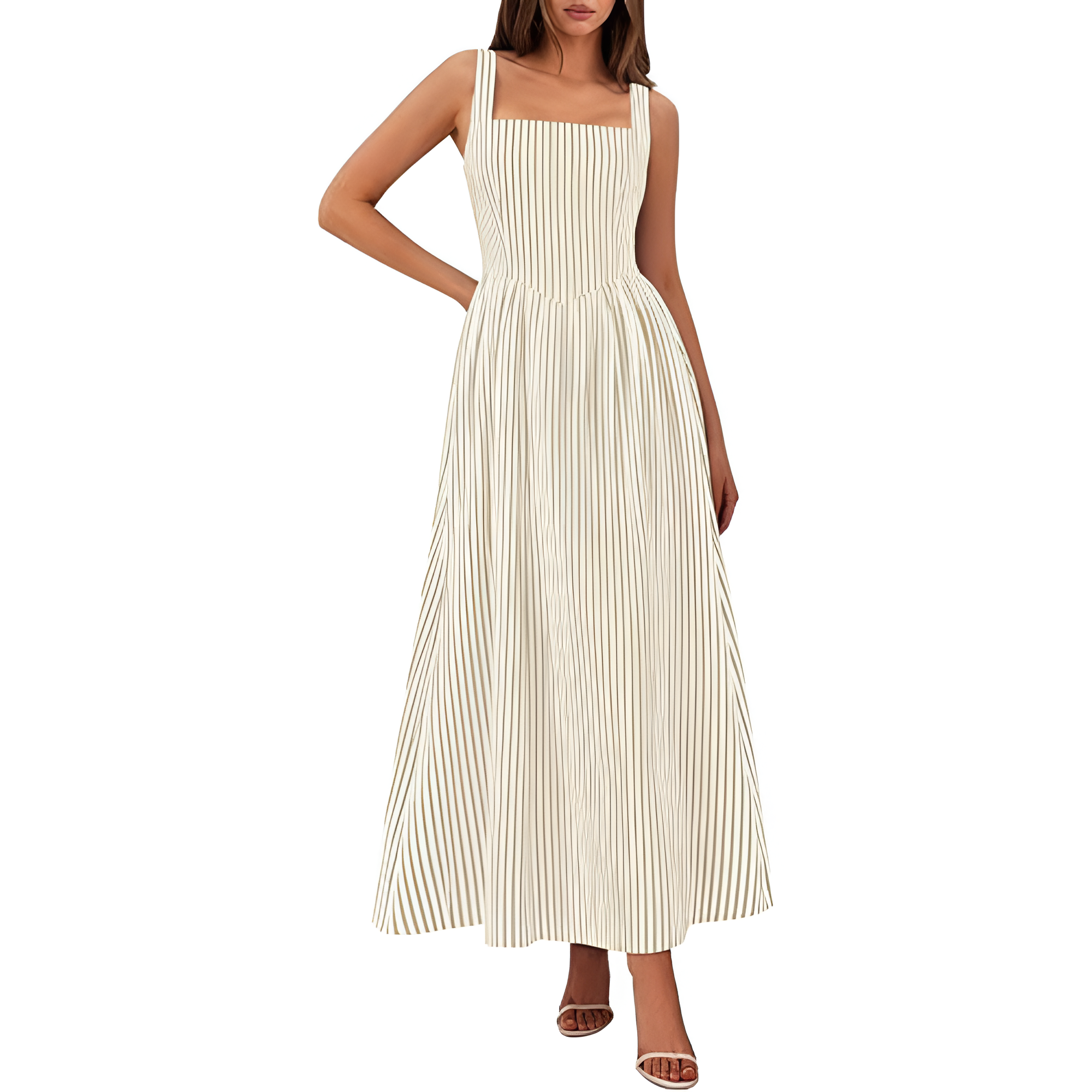 Striped A Line Beach Dress For Women